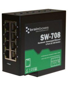 SW-708: industrieller Ethernet-Switch mit 8 Ports zur Hutschienenmontage