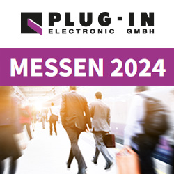 PLUG-IN Electronic blickt ins neue Jahr 2024. Unsere Messetermine 2024: LogiMAT · Embedded World · Automotive Testing Expo · InnoTrans
