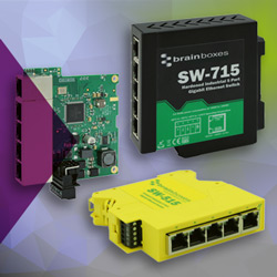 Unmanaged Gigabit-Ethernet-Switches von Brainboxes – für einen weiten Betriebstemperaturbereich von -40 °C bis +80 °C