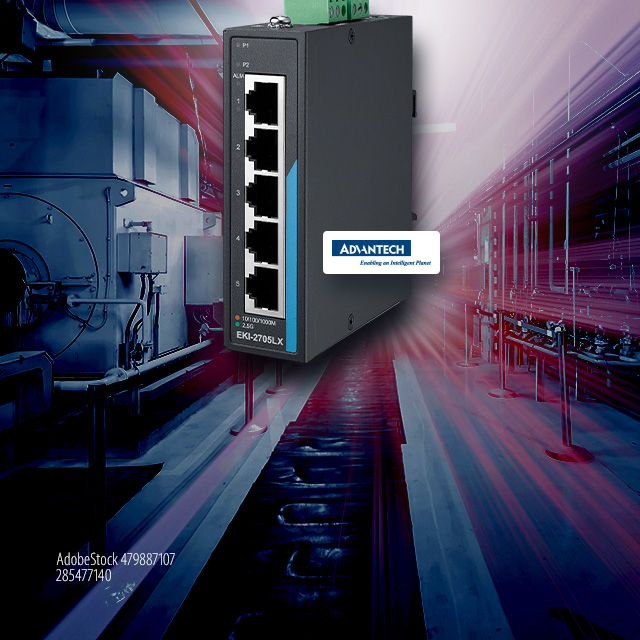 EKI-2705LX – unmanaged GbE Industrie-Switch